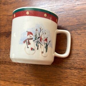 Four Royal Season Stoneware Snowman Cups